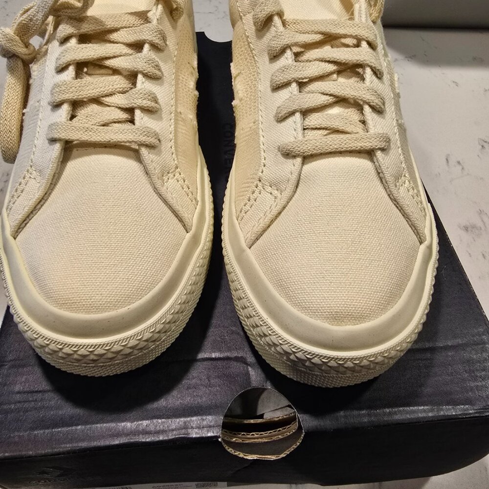 Converse One Star Pro OX Vintage Low Sneakers Herringbone Beige Women's 7 NEW - Picture 6 of 9